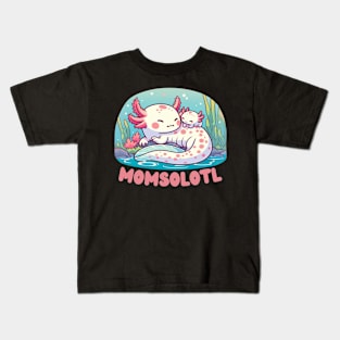 pastel cute axolotl mom Kids T-Shirt